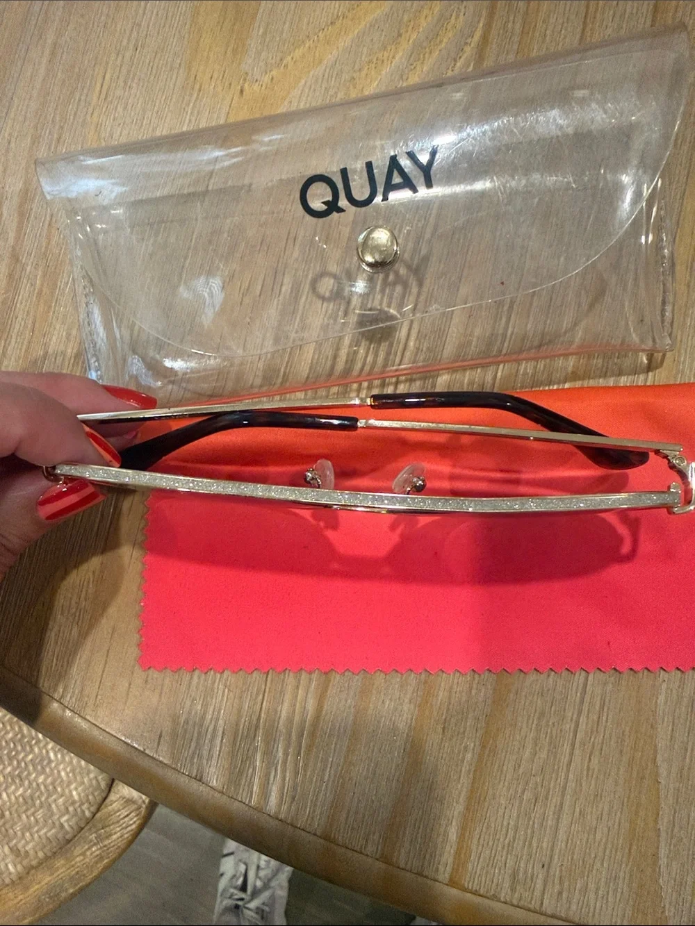 Quay Australia Gold Frame Sunglasses with Purple Lenses